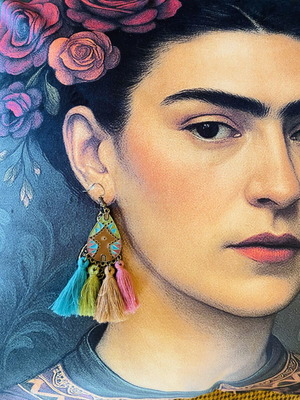 Boho πολύχρωμο χειροποίητο σετ σκουλαρίκια καινούργιο