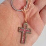 Metal cross charm keychain