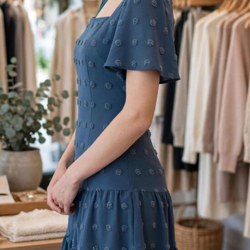 Navy Blue Summer Dress Shein like new, size S, square neck