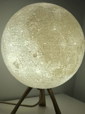 Moon lamp new with 3D printed design and base