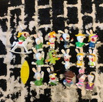 Rabbids figures used, all together