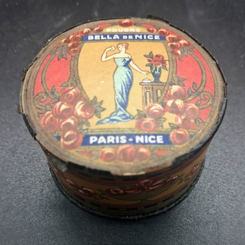 Vintage Bella de Nice Poudre de Riz powder box used, full