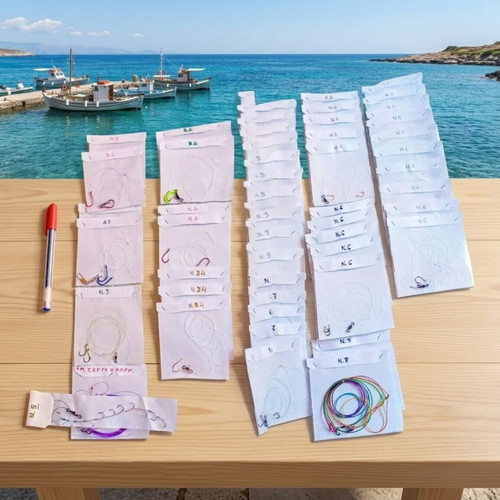 Fishing rigs pack of 50, new, sizes 1 to 8 with multi-hook