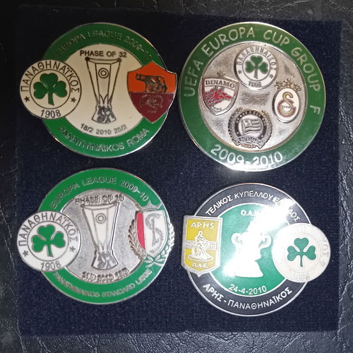 Panathinaikos 2009-2010 Europa League pin set of 4