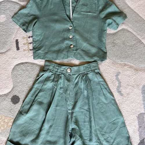 Karavan linen set dusty mint XS