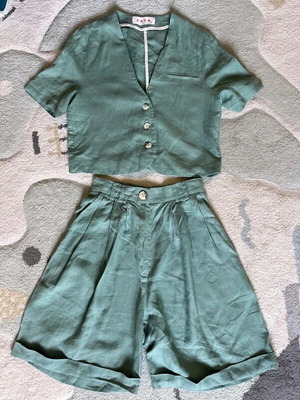 Karavan linen set dusty mint XS
