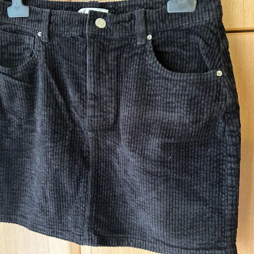 Zara mini skirt corduroy like new, black, size L