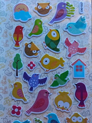 Stickers with Birds and Forest Animals Theme, New, Set of 28