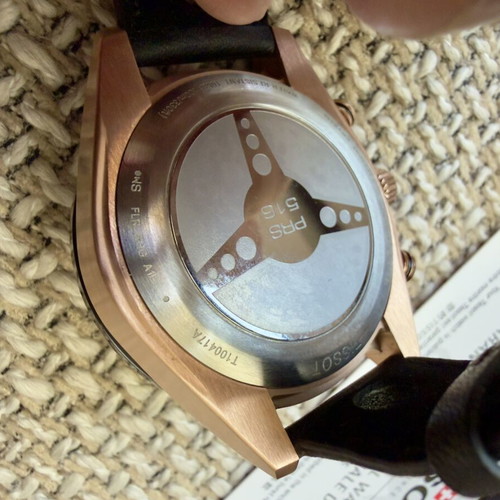 Tissot PRS 516 Chronograph full set, rose gold and black leather