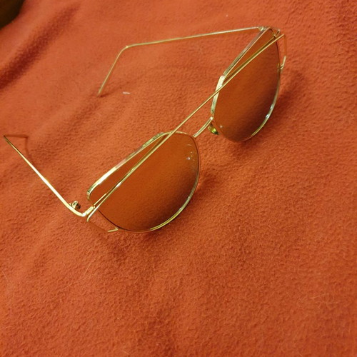 Cat Eye Sunglasses Mirror Pink Gold Like New