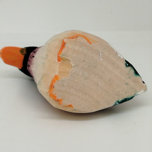 Wooden carved duck new, small colorful sculpture