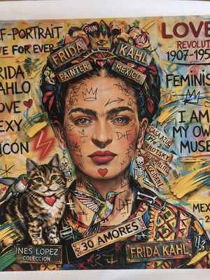 Frida Kahlo pop art καμβάς giclee 100x100 cm καινούργιο