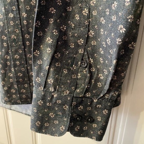 Men's floral print cotton shirt XL like new, black slim fit