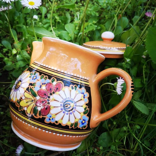 Czech ceramic jug new, handmade KERALIT