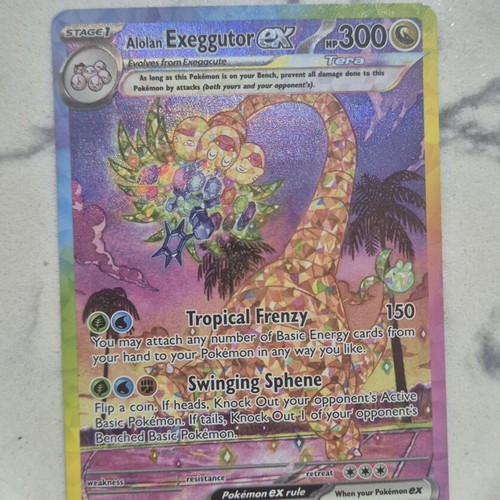 Pokemon TCG Alolan Exeggutor EX card like new with sleeve and top loader