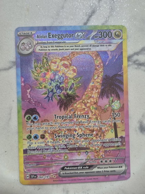 Pokemon TCG Alolan Exeggutor EX card like new with sleeve and top loader