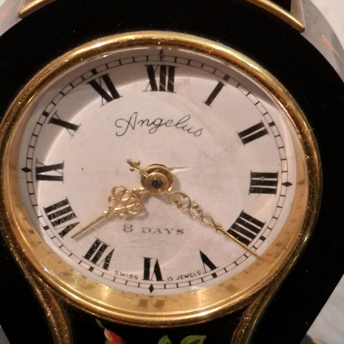 Angelus Swiss mechanical 8-day table clock used