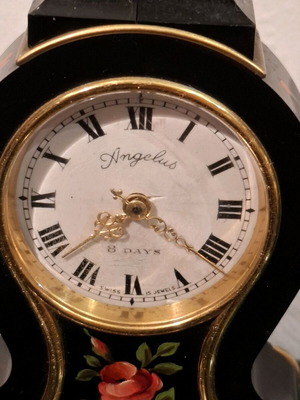 Angelus Swiss mechanical 8-day table clock used