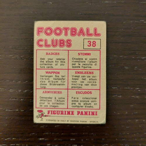 Santos Brasil genuine collectible Panini rare 1975 Football Clubs like new