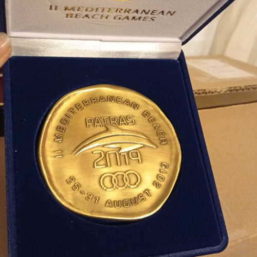Mediterranean Beach Patras 2009 Medal new with velvet case