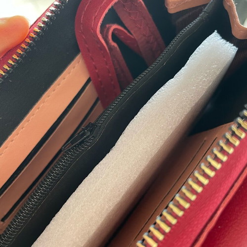 Burgundy wallet bag new with strap for hanging