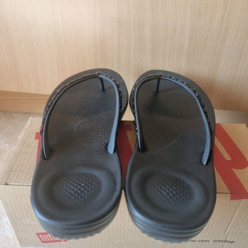 Fitflop iQushion Multi-Crystal Ergonomic Flip-Flops size 37, new, black