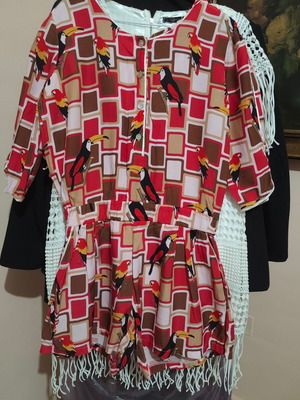 Cristina Gavioli vintage jumpsuit with tropical bird print
