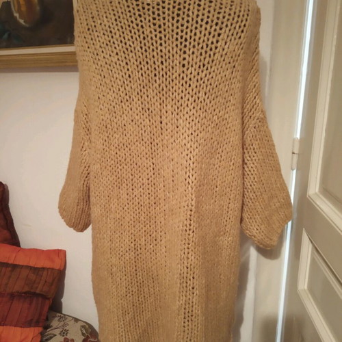 Tesini knitted cardigan used, beige, 3/4 sleeve size M