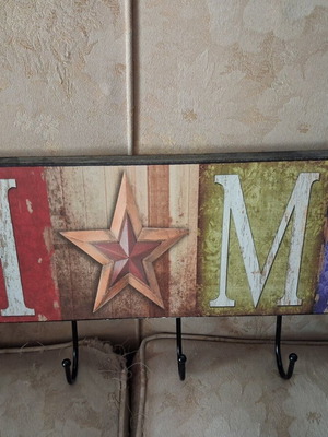Vintage rustic wall hanger used