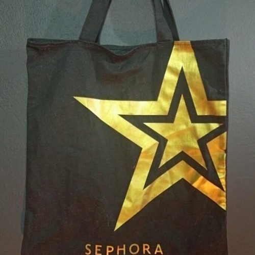 Sephora fabric shoulder bag like new, black with gold logo