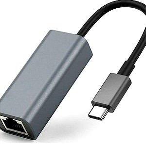 Powertech PTH-044 USB-C Αντάπτορας Δικτύου για Ενσύρματη σύνδεση Ethernet