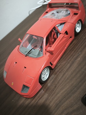 Ferrari F40 BBurago 1:18 μοντέλο αυτοκινήτου, κόκκινο, λεπτομερές εσωτερικό