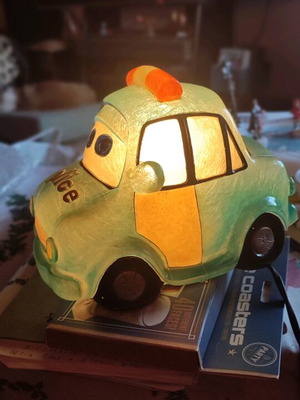 Light for kids bedroom in the shape of a police car like new