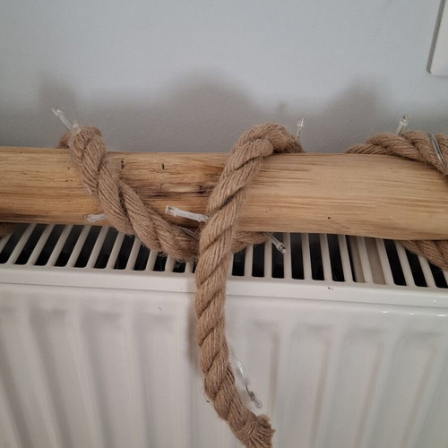 Decorative lamp with driftwood handmade, length 84cm