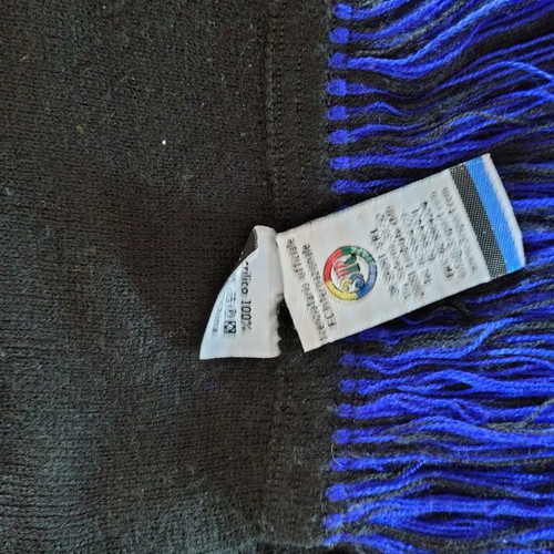 Inter FC authentic scarf, blue, double-sided, thick knit with fringes