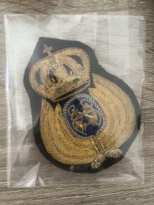Royal Hellenic Coast Guard Officer Cap Badge 1955–1965 used