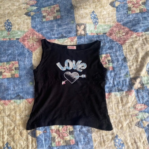 Black vintage Y2K 2000s tank top new, elastic fabric