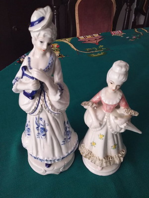Vintage porcelain figures, 25 and 19 cm height