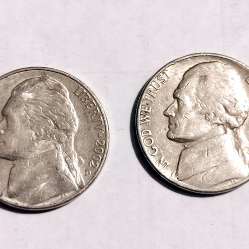 USA 5 cents coins used
