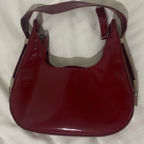 Shein cherry red handheld bag like new with silver details