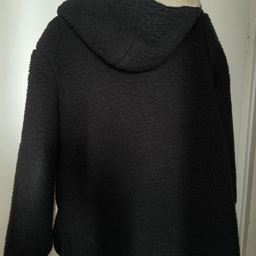 Bershka teddy jacket new, reversible, size XS-S, black and beige