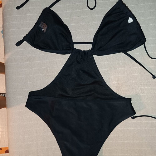 Shein Black Cut-Out Monokini Swimsuit like new, size M
