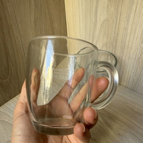 Glass mugs, set of two, Jacobs