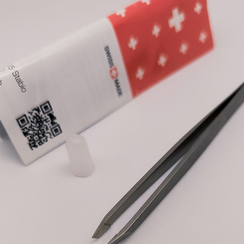 Rubis Switzerland Professional Tweezer 2 in 1 New, Stainless Steel