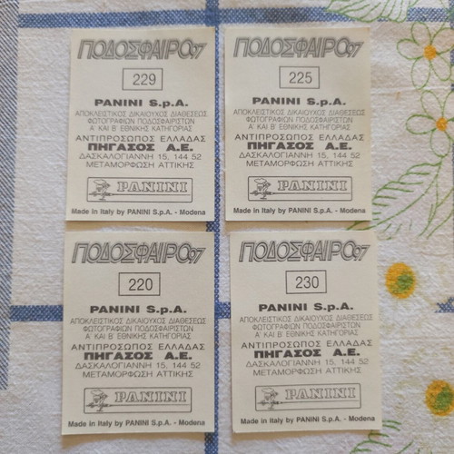 Olympiakos Panini football stickers set of 4 like new 1997