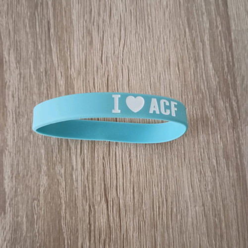 Athens Coffee Festival bracelet like new, turquoise rubber unisex