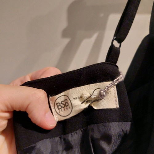 Bsb dress new black spaghetti strap with waist belt