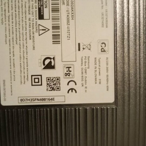 Samsung TV 32 inch with broken screen without remote