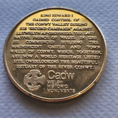 Conwy Castle commemorative medal by Cadw