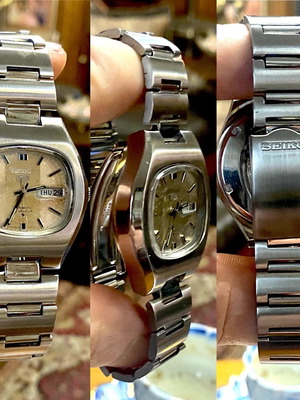 Seiko 5 N7 αυτόματο ρολόι μεταχειρισμένο, μπεζ καντράν